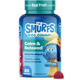 VITABURST Smurfs Kids Calm Gummies bottle for convenient calming moments