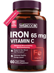 Vitacook iron supplement tablet shows high-purity iron for daily energy support