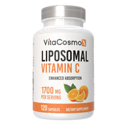 VitaCosmoX liposomal vitamin C bottle highlighting high absorption for daily use