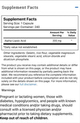 Vitacost Alpha Lipoic Acid capsules closeup highlighting energy metabolism support