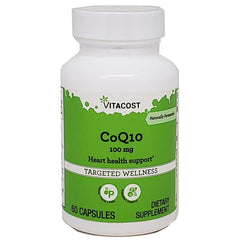 Vitacost CoQ10 100 mg bottle front view highlighting dosage and label