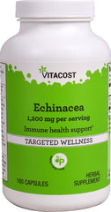 Vitacost Echinacea bottle with capsules for immune support and everyday wellness.