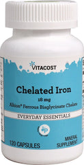 Vitacost Ferrochel Iron capsule bottle for gentle absorption and daily energy support
