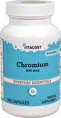 Vitacost GTF Chromium Polynicotinate ChromeMate bottle with 300 capsules and metabolism support