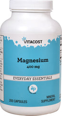 Vitacost Magnesium 400 mg bottle front view supports daily bone and nerve health.