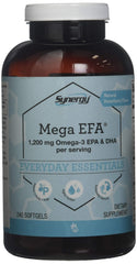 Vitacost Mega EFA Mini Gels bottle on display, convenient omega-3 support for daily wellness.