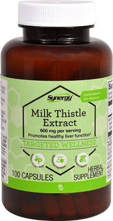 Vitacost Milk Thistle bottle label shows 600 mg extract for daily liver support.