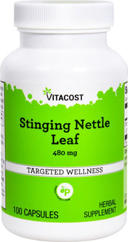 Vitacost Stinging Nettle Leaf 480 mg bottle with label; potential daily joint support.