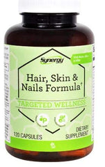 Vitacost Synergy Hair, Skin & Nails bottle supports daily use for healthier hair and nails.