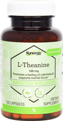 Vitacost Synergy L-Theanine bottle for calm focus.