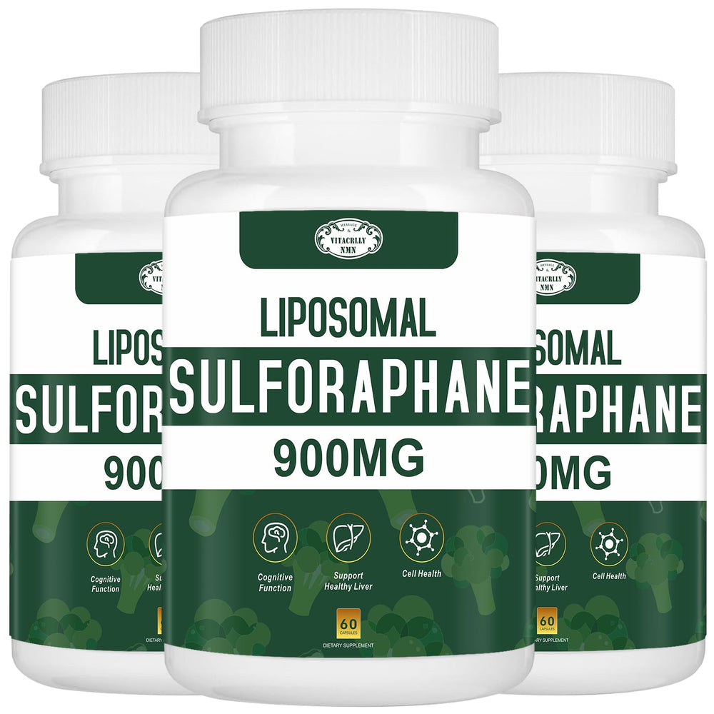 VITACRLLYNMN 900mg liposomal sulforaphane bottle for potent daily antioxidant support.