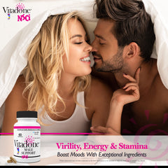 Vitadone Male Support tablets in hand indicate simple, discreet wellness.