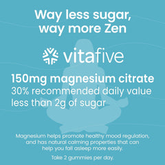 Vitafive Calm Gummies close-up showing soft texture and natural berry flavor