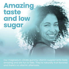Vitafive magnesium gummies twist-open shot highlighting minimal sugar