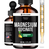 Vita Guard magnesium glycinate liquid drops bottle with pineapple flavor for daily use