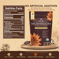 Vital Ace 7-mushroom blend image highlights balanced energy without jitters
