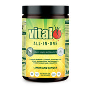 Vital All-In-One Lemon Ginger tub ready for daily energy support.