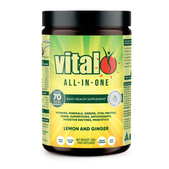 Vital All-In-One Lemon Ginger tub ready for daily energy support.