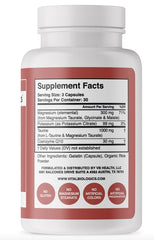 Vital Biologics Heart Calm ingredients with magnesium complex and CoQ10 for cellular stability