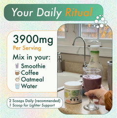 Vital Matter MycoClarity Ultra coffee-mix in a mug illustrating an easy daily ritual.