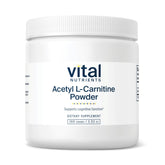 Vital Nutrients Acetyl L-Carnitine powder bottle front indicates vegan brain-support