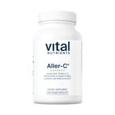 Vital Nutrients Aller-C bottle label showing vegan formula for seasonal support.