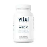 Vital Nutrients Aller-C bottle label showing vegan formula for seasonal support.