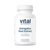Vital Nutrients astragalus bottle with 90 vegan capsules for daily immune support.