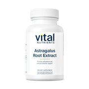 Vital Nutrients astragalus bottle with 90 vegan capsules for daily immune support.