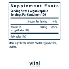 Vital Nutrients B6 nervous system support visual