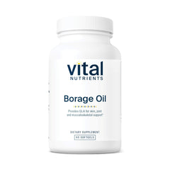 Vital Nutrients Borage Oil 1000mg bottle with skin-supporting GLA capsules