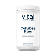 Vital Nutrients cellulose-fiber-powder-bottle shows insoluble fiber for normal bowel function.