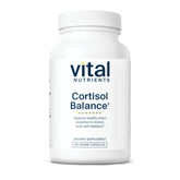 Vital Nutrients Cortisol Balance bottle front view promotes stress support and energy.