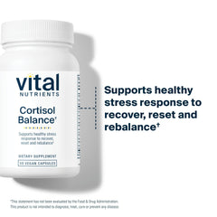 Label detail on Vital Nutrients Cortisol Balance vegan formula