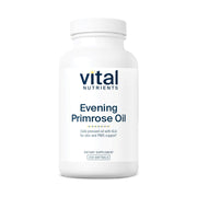 Vital Nutrients Evening Primrose Oil 1000mg bottle with softgels for skin support.