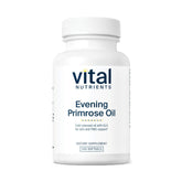 Vital Nutrients Evening Primrose Oil bottle labeled for daily skin and PMS support