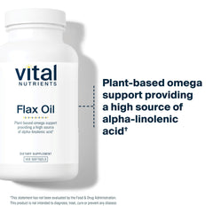 Vital Nutrients flax oil 3000mg softgels close-up for convenient intake