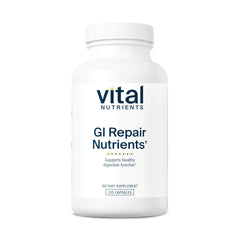 Vital Nutrients GI Repair Nutrients bottle front highlighting gluten-free and dairy-free formula for gut support