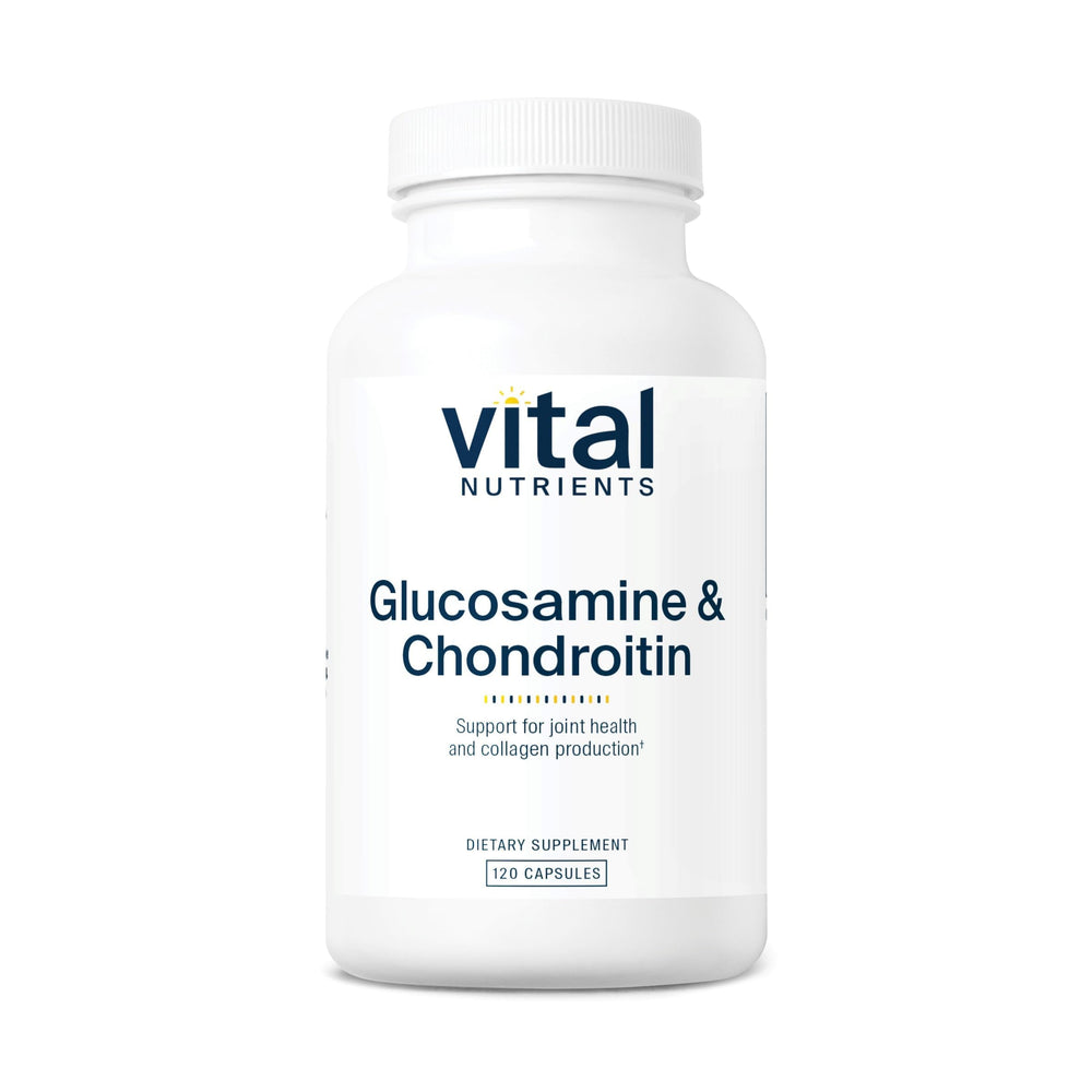 Vital Nutrients Glucosamine & Chondroitin bottle front supports joint mobility