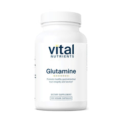 Vital Nutrients Glutamine bottle front shows the product at a glance for GI support