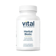 Vital Nutrients Herbal Biotic capsules close-up highlighting antioxidant immune support.
