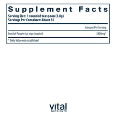 Vital Nutrients Inositol Powder serving scoop for easy daily dosage