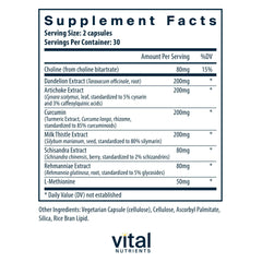 Vital Nutrients Liver Support capsules showcasing vegan formula for everyday health.