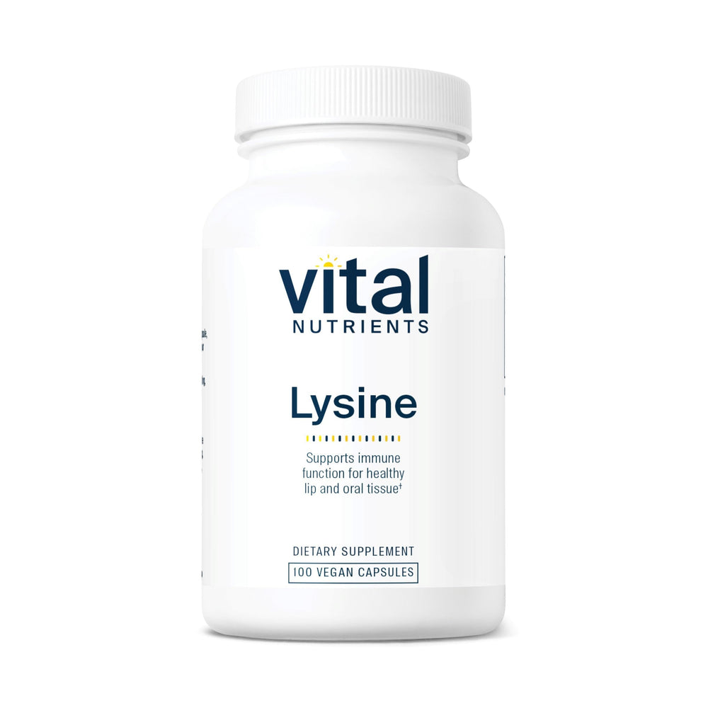 Vital Nutrients Lysine 500mg capsules for clean formulation and tissue support