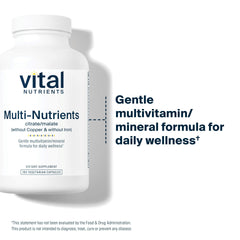 Vital Nutrients Multi-Nutrients 3 label view highlighting gluten-free, non-GMO formula