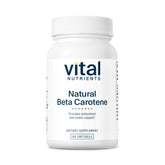 Vital Nutrients natural beta carotene 25,000 IU bottle supports eye and skin health.