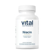 Vital Nutrients Niacin 500mg bottle close-up showing time-release for steady energy