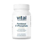 Vital Nutrients P5P bottle front highlighting the clean vegan formula for health support.