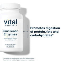 Vital Nutrients Pancreatic Enzymes bottle pouring capsules