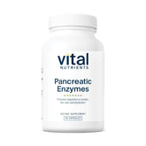 Vital Nutrients Pancreatic Enzymes bottle on table for digestion support